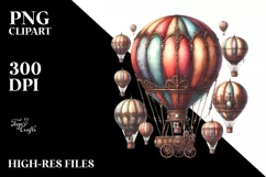 Vintage Rusty Hot Air Balloon Watercolor Product Image 1