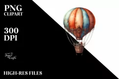 Vintage Rusty Hot Air Balloon Watercolor Product Image 3