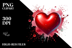 Glossy Heart Digital Painting PNG Product Image 2