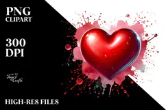 Glossy Heart Digital Painting PNG Product Image 2