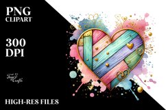 Colorful Wood Heart, Transparent PNG Product Image 2