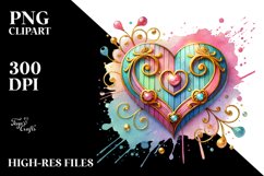 Colorful Wood Heart, Transparent PNG Product Image 2