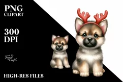 Expressive Baby German Shepherd, Pastel PNG Product Image 3