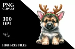 Expressive Baby German Shepherd, Pastel PNG Product Image 1