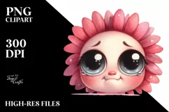 Expressive Funny Baby Face Flower PNG Product Image 3