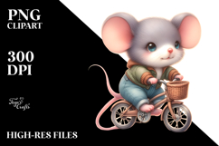 Cute Baby Mouse Playing Cycling Sublimation Product Image 2