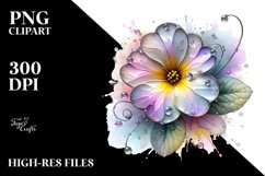 Abstract Primrose Watercolor Splash Clipart Product Image 1