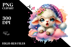 Cute Baby Lamb Snoring Loudly, SEO PNG Product Image 2