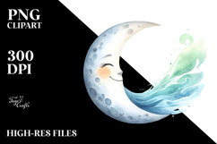 Simple Smiling Moon PNG Product Image 2