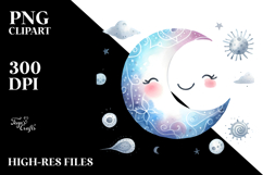 Simple Smiling Moon PNG Product Image 2