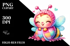 Colorful Baby Bee with Blanket PNG Product Image 2