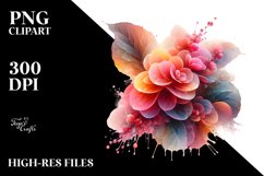 Abstract Shiny Begonia Splash | Sublimation Clipart Product Image 1