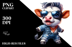 Cute Baby Cow Posing PNG Product Image 2