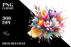 Colorful Abstract Bouquet with Crocus and Splash | Product Image 3
