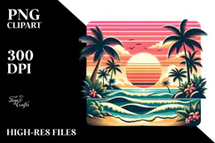 Retro Tropical Beach Sunset, 20 oz Tumbler Product Image 2