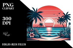 Retro Tropical Beach Sunset, 20 oz Tumbler Product Image 2
