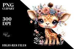 Adorned Baby Giraffe Painting PNG Product Image 2