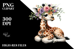Adorned Baby Giraffe Painting PNG Product Image 2