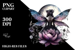 Gothic Fairy with Creative Flower View PNG Product Image 2
