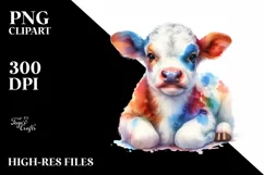 Colorful Baby Cow | Sublimation | Clipart Product Image 3