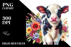 Colorful Baby Cow | Sublimation | Clipart Product Image 1