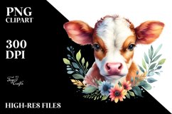 Colorful Baby Cow | Sublimation | Clipart Product Image 1