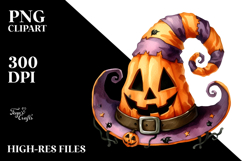 Funny Watercolor Halloween Hat |Sublimation |Clipart Product Image 2