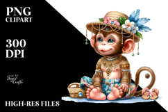 Adorned Baby Monkey, PNG Product Image 2