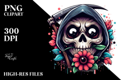 Funny Grim Reaper with Flower PNG Product Image 2