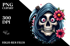 Funny Grim Reaper with Flower PNG Product Image 2