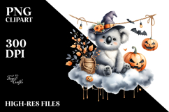 Halloween Koala Sitting on Cloud PNG Product Image 2