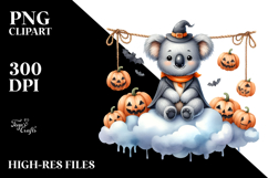 Halloween Koala Sitting on Cloud PNG Product Image 2