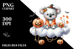 Halloween Koala Sitting on Cloud PNG Product Image 2