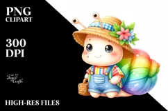 Colorful Cute Baby Snail Clipart Product Image 1