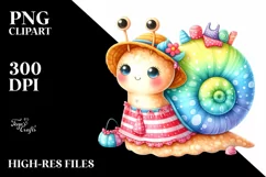 Colorful Cute Baby Snail Clipart Product Image 1