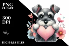 Cute Miniature Schnauzer Heart PNG Product Image 2