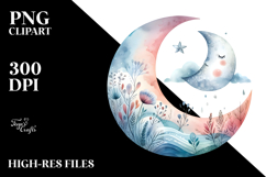 Simple Whimsical Moon PNG Product Image 2