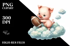 Cute Baby Pig Playing Football Sublimation Product Image 1