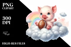 Cute Baby Pig Playing Football Sublimation Product Image 3