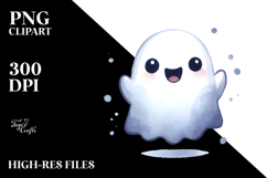 Halloween Ghost, Watercolor PNG Product Image 2