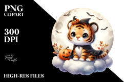 Cute Baby Tiger on Cloud PNG Product Image 2