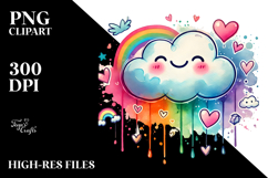Colorful Cloud with Hearts, Creative PNG Product Image 2