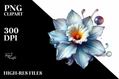 Detailed Glossy Narcissus Round Watercolor Splash Product Image 3