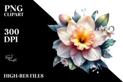 Glossy Watercolor Narcissus Clipart Product Image 3