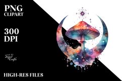 Colorful Magical Celestial Mushroom | Sublimation Clipart Product Image 1