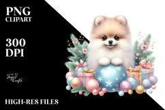 Pastel Pomeranian with Christmas Decoration Product Image 3