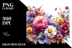 Vibrant Watercolor with Stars and Sunflowers PNG Product Image 2