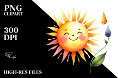 Simple Smiling Sun PNG Product Image 2