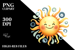 Very Simple Whimsical Smiling Sun PNG Product Image 2