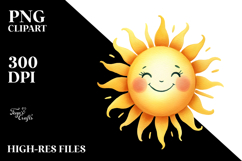 Very Simple Whimsical Smiling Sun PNG Product Image 2